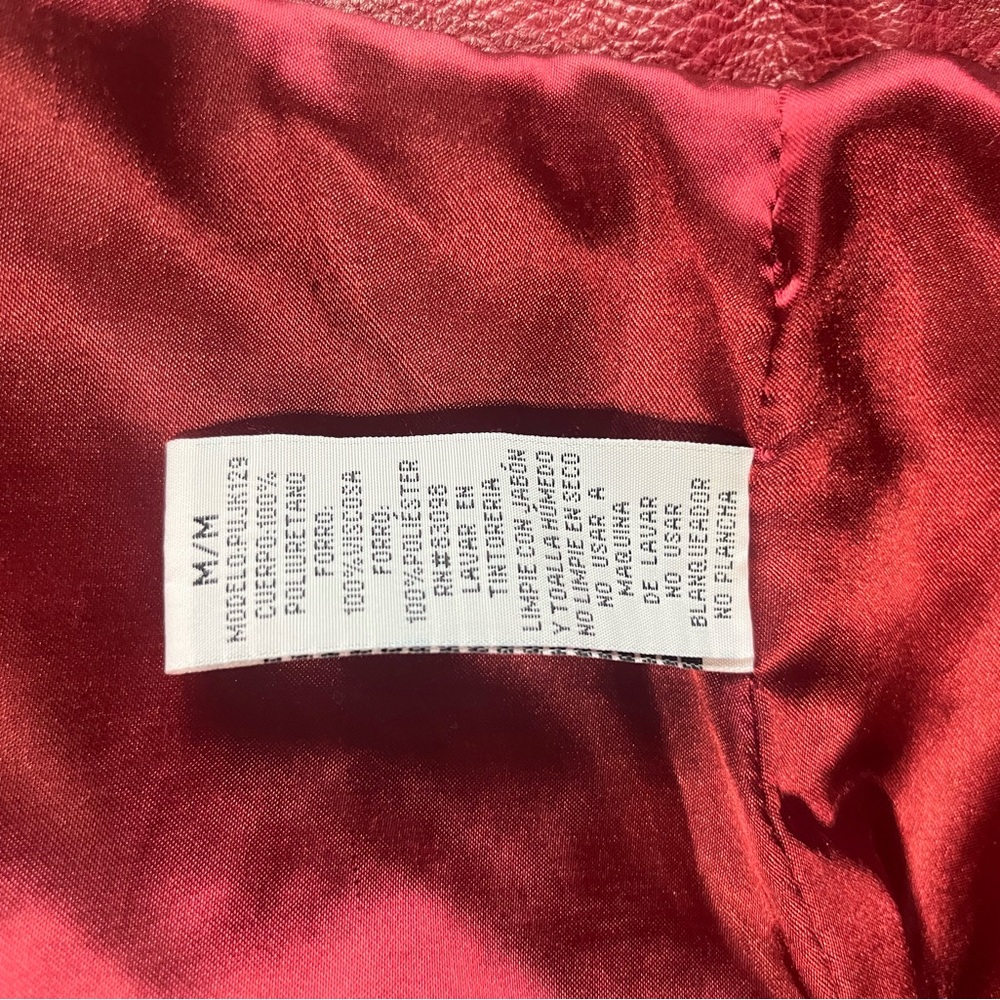 Ci Sono Bold Red Leather Jacket for Women - Picture 5 of 6